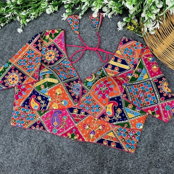 Multicolor position print blouse